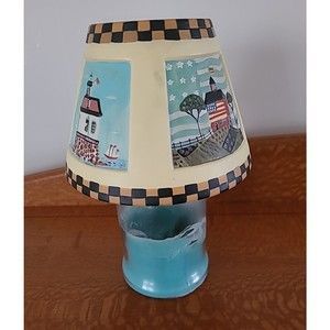 Yankee Candle Coastal Shade Topper Lighthouse Schoolhouse Boats